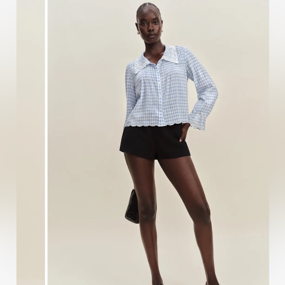 Reformation Juni Top Blue - Size S